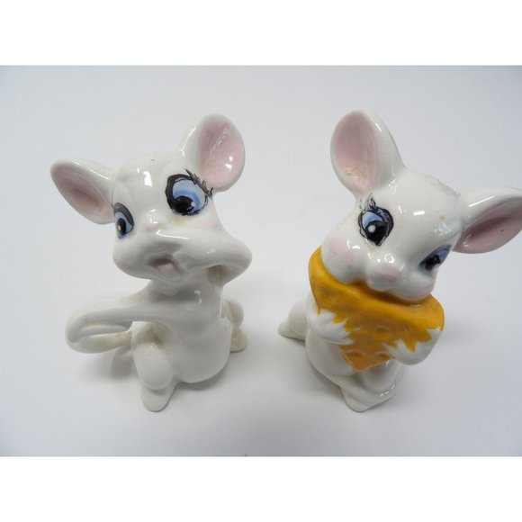 Pair of Vintage Mice one eating cheese - Picture 2 of 9